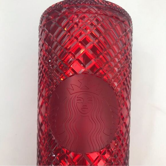 Starbucks Dining Holiday 2021 Jeweled Red 24 0z. Venti Cold Cup Tumbler - Picture 3 of 11